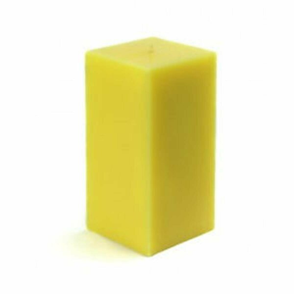 Zest Candle CPZ-142-12 3 x 6 in. Yellow Square Pillar Candle, 12PK CPZ-142_12